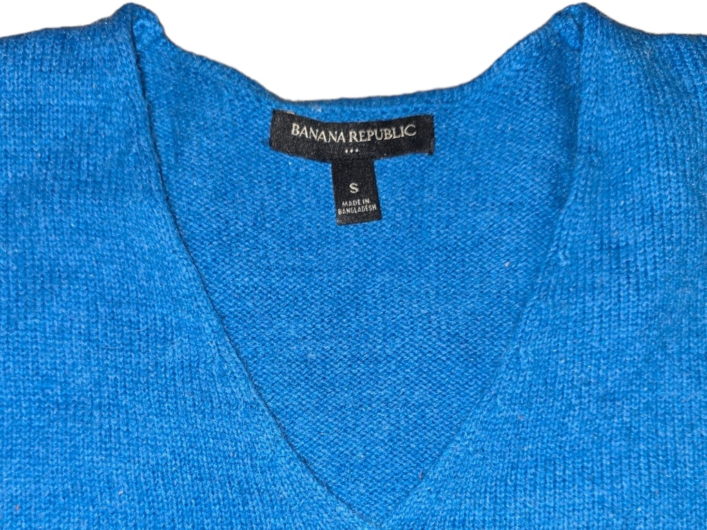 Women's Banana Republic Sweater Sky Blue SMALL Oversized High Low Side Slits