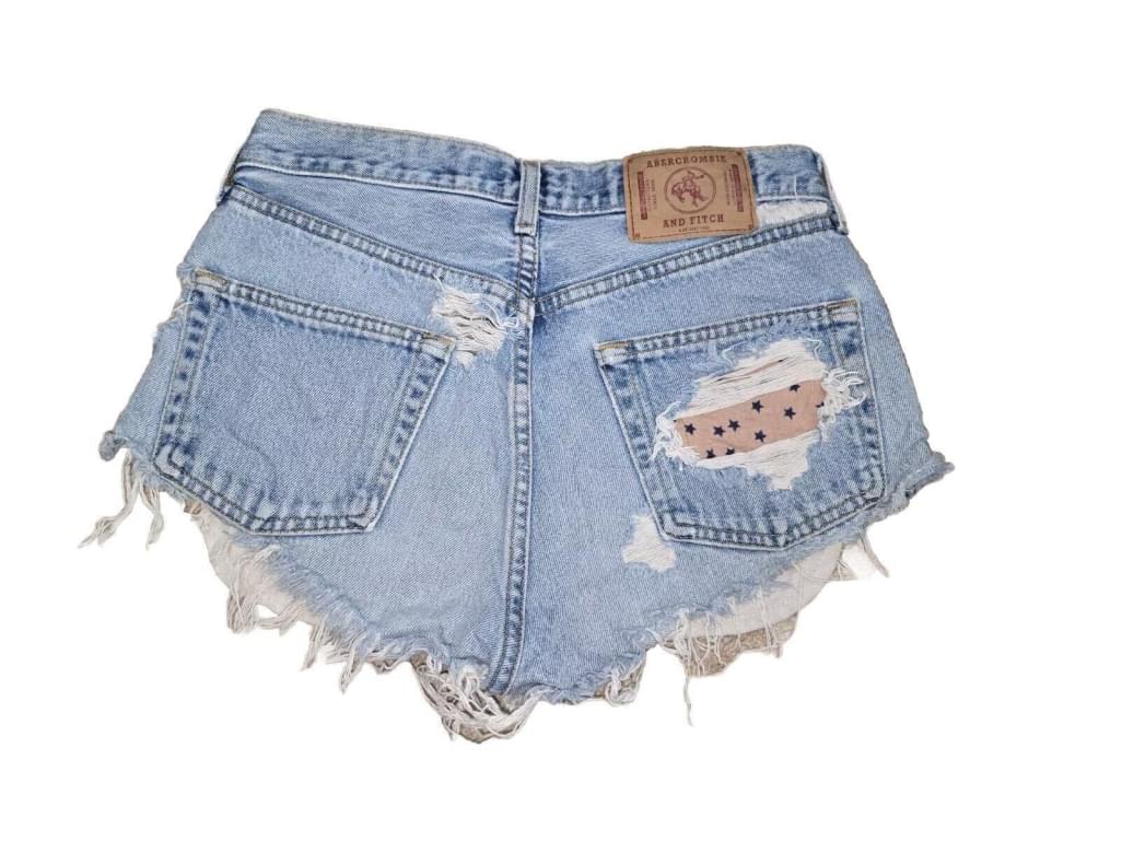 VTG Abercrombie & Fitch Ultra Distressed Cheeky Shorts SZ 4