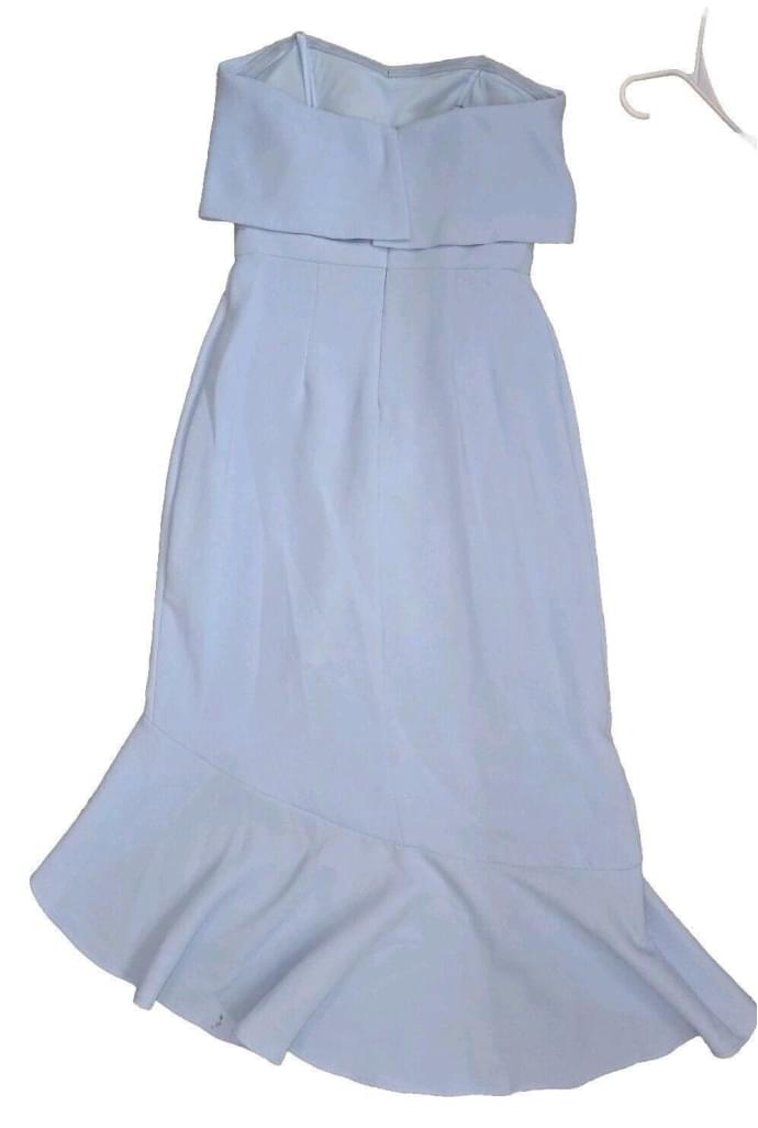 Xscape Light Blue Ruffled Strapless Hi-Lo Dress sz 6 NWT *MSRP $219*