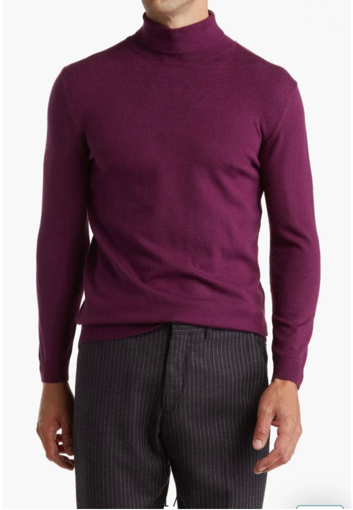 Men's Club Room Burgandy Plum Turtleneck - L