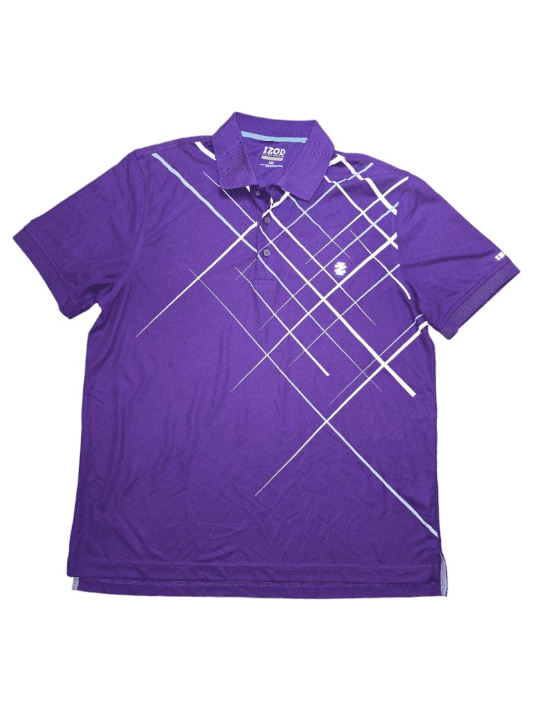 Men's IZOD Purple Geometric Golf Polo Shirt Size L