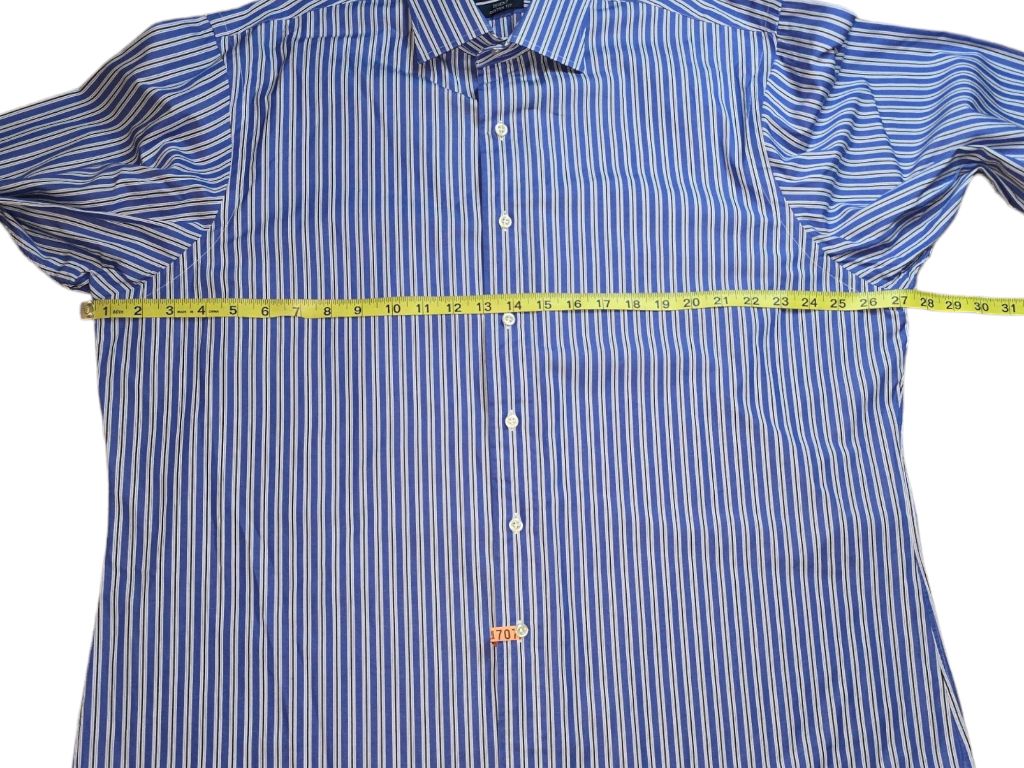 Men's Polo Ralph Lauren Blue White Striped Shirt Size XXL Regent Cuatom Fit