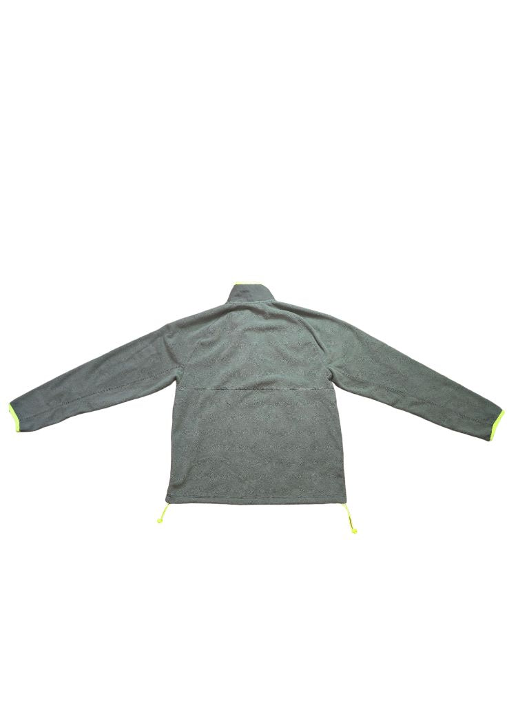 Men's NIKE Fleece Pull Over Half Zip Sweater Green, Neon Green Stripes MEDIUM