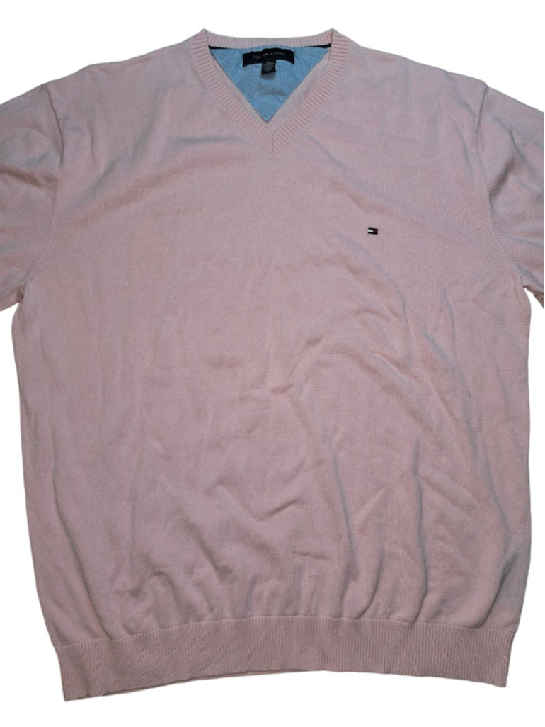 Men's Tommy Hilfiger Pink V-Neck Sweater XXL