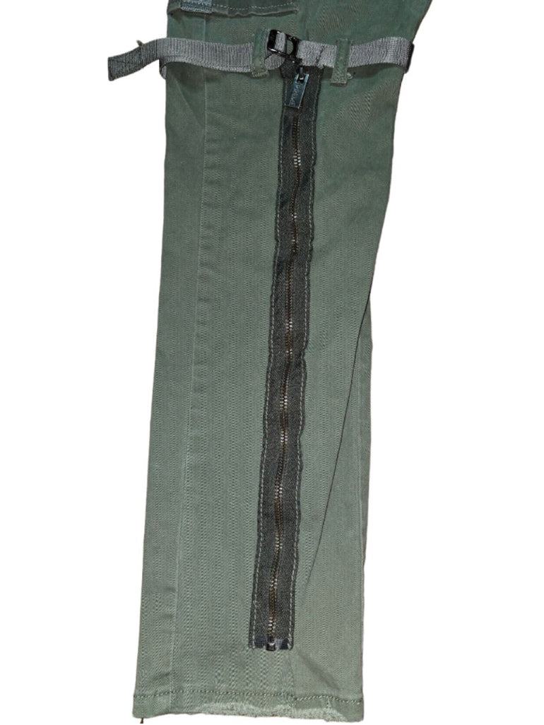 Men's Preme Green Cargo Pants with Chains and Straps Tactical Punk Size 36 X 33