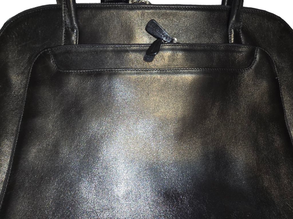 Women's Marshall Fields Black Leather Briefcase Purse