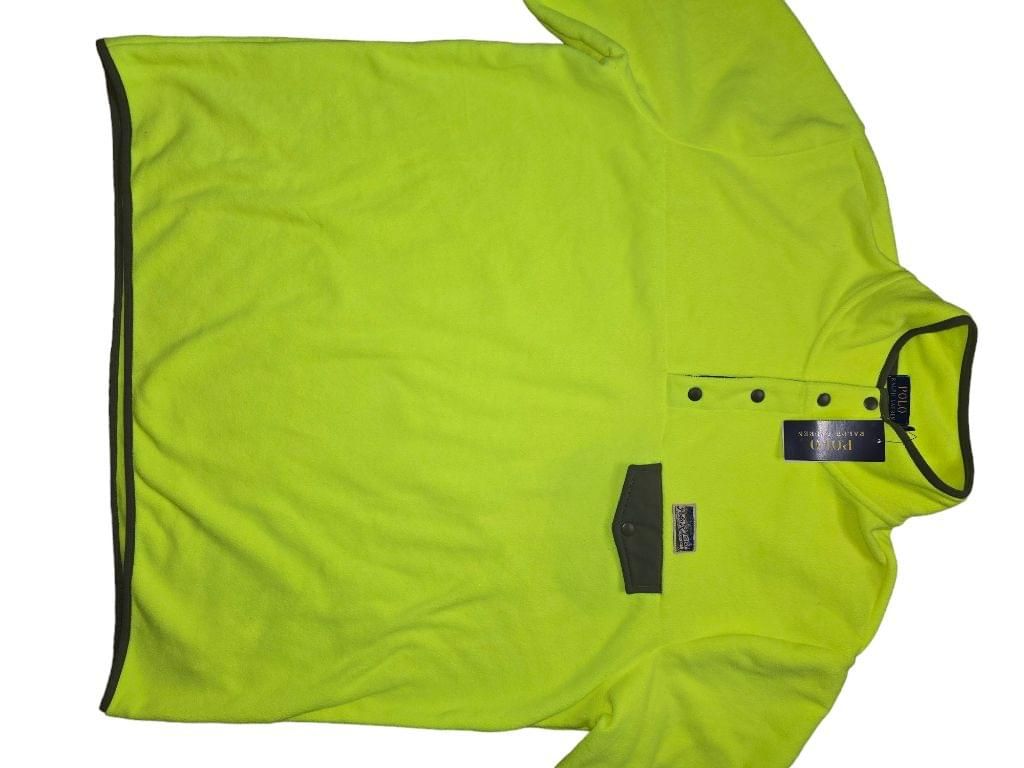 Men's Polo Ralph Lauren Neon Yellow Fleece Pullover Sweater XXL MSRP $198