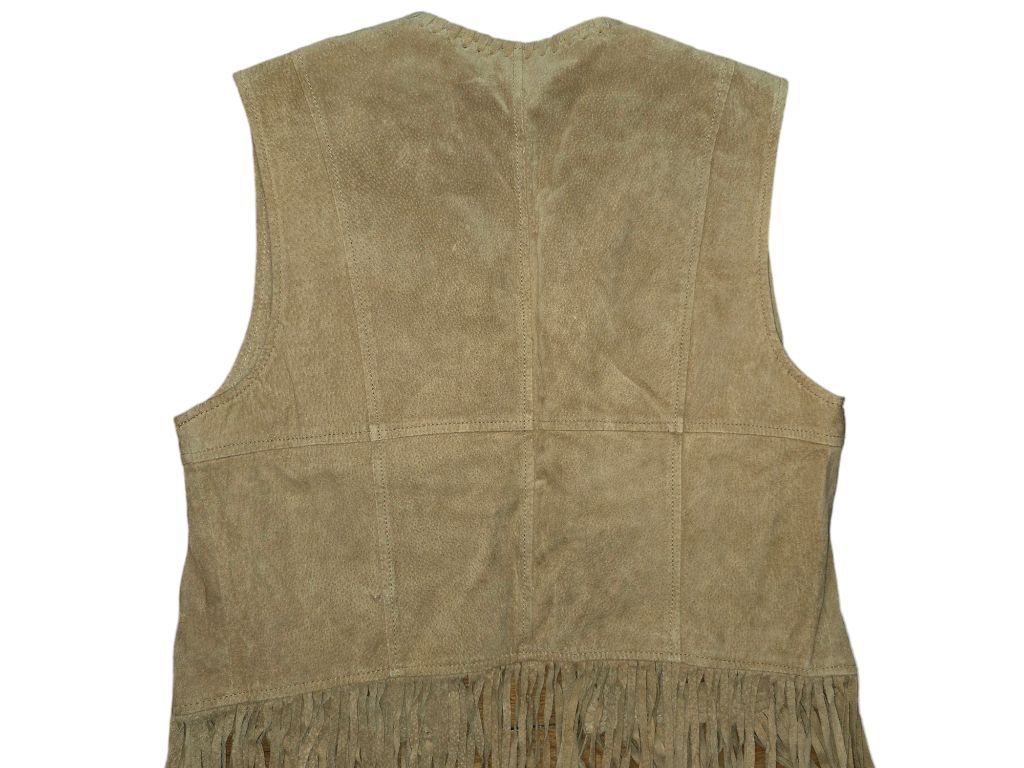 Women's Bagatelle Brown Fringe Suede Vest Size M Genuine Leather Festival