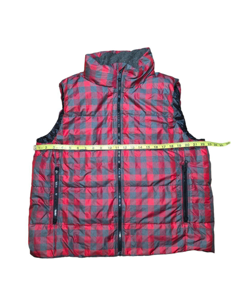 Women's Gap Outdoor Edition Winter Warmth Red and Gray Plaid Puffer Vest Size XL