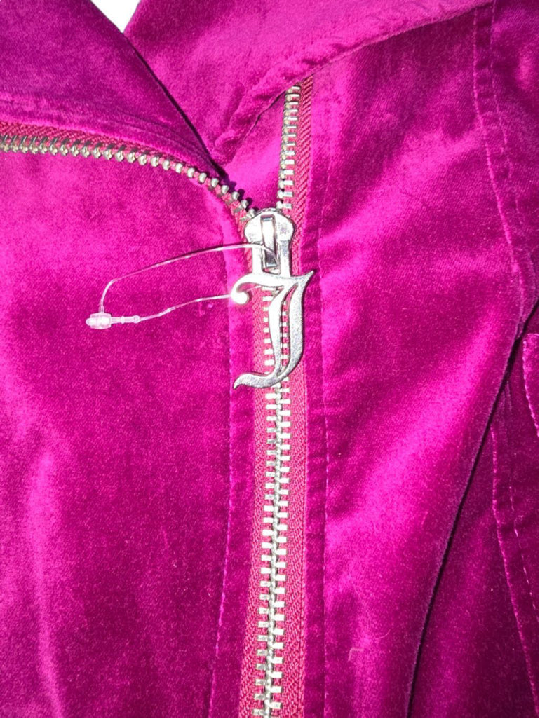 Women's Juicy Couture Pink Fuschia Velvet Vanessa Moto Jacket - Size S