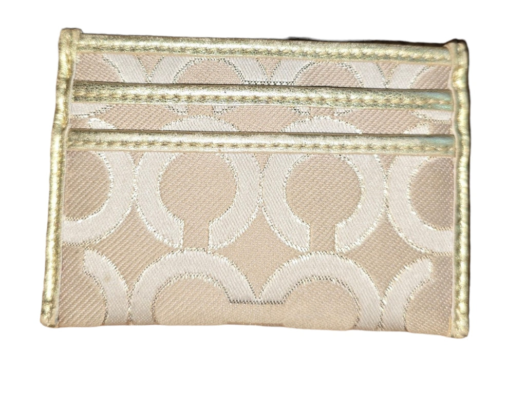 COACH JULIA OP ART ID CASE LT KHAKI BEIGE/GOLD LIMITED EDITION 46808