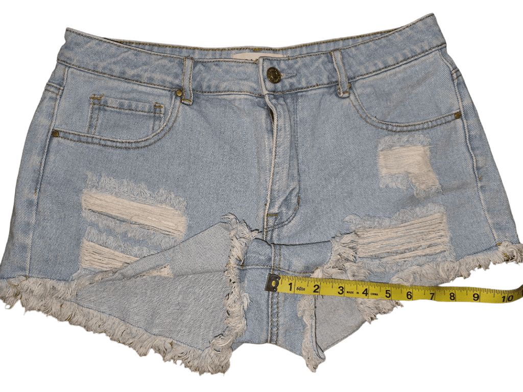 Women's PacSun Light Blue Distressed High Rise Festival Denim Shorts Size 29