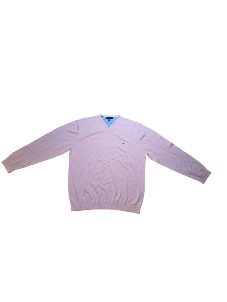 Men's Tommy Hilfiger Pink V-Neck Sweater XXL