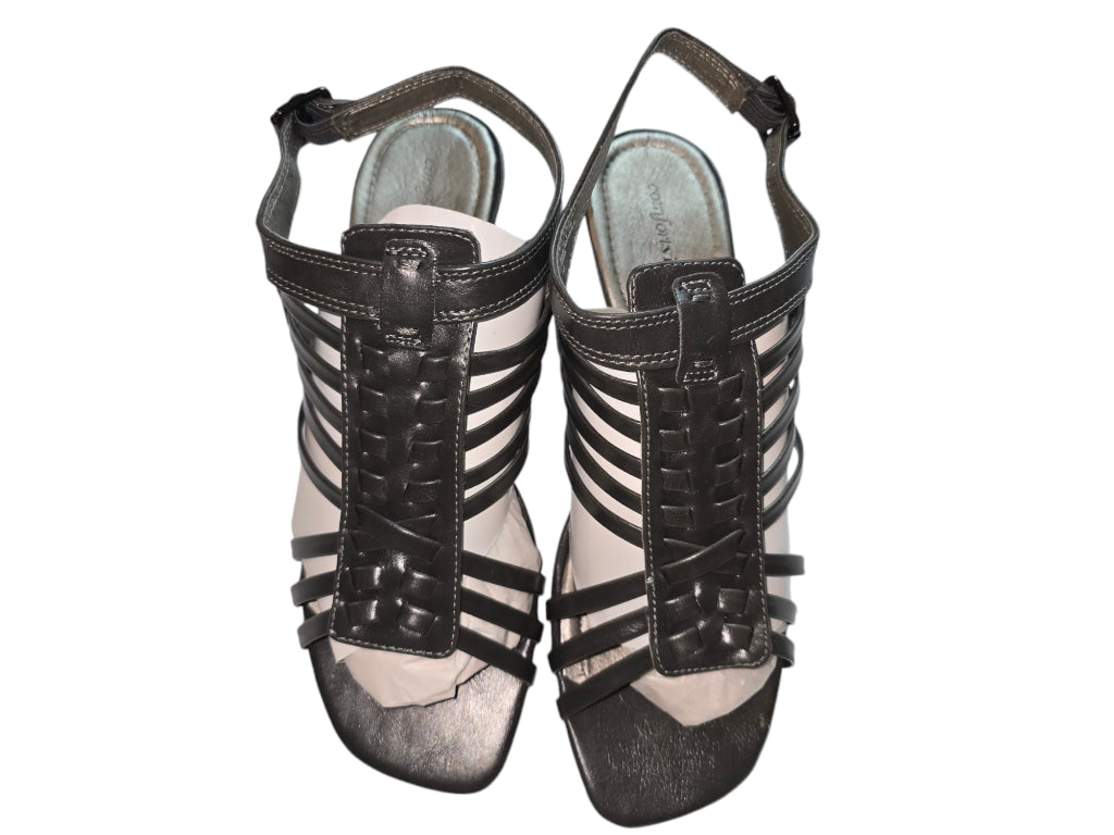 Women's Comfortview Block Heel Gladiator Sandals Black Size 9 M