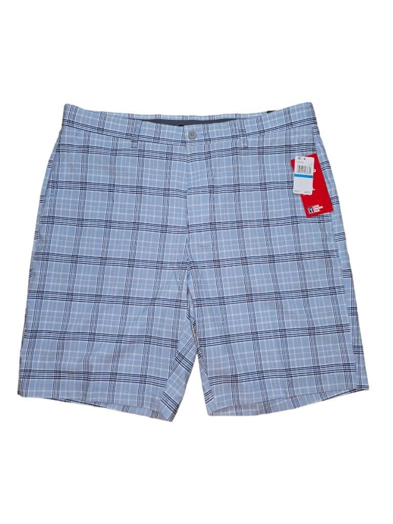 Men's PGA TOUR Blue Plaid Stretch Shorts Size 36 MSRP $65