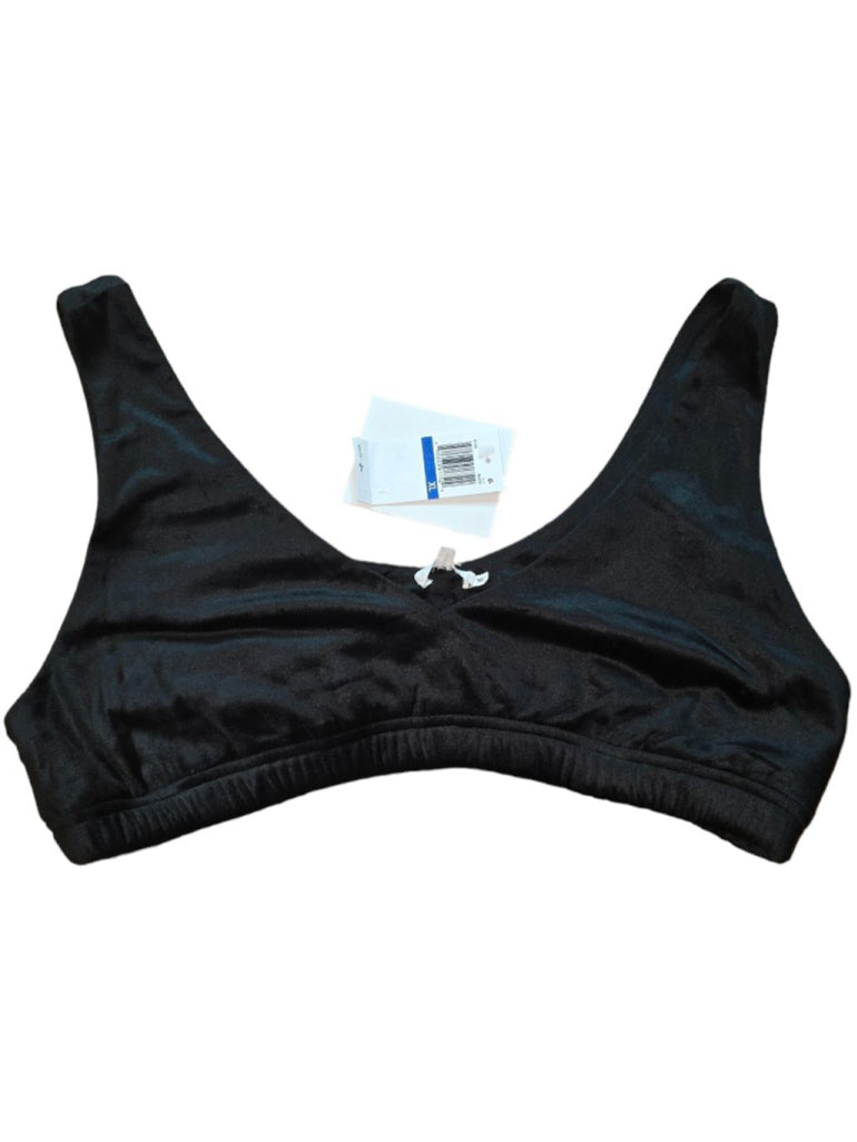 Women's NIA Velvet Bralette Black XL Crop Top