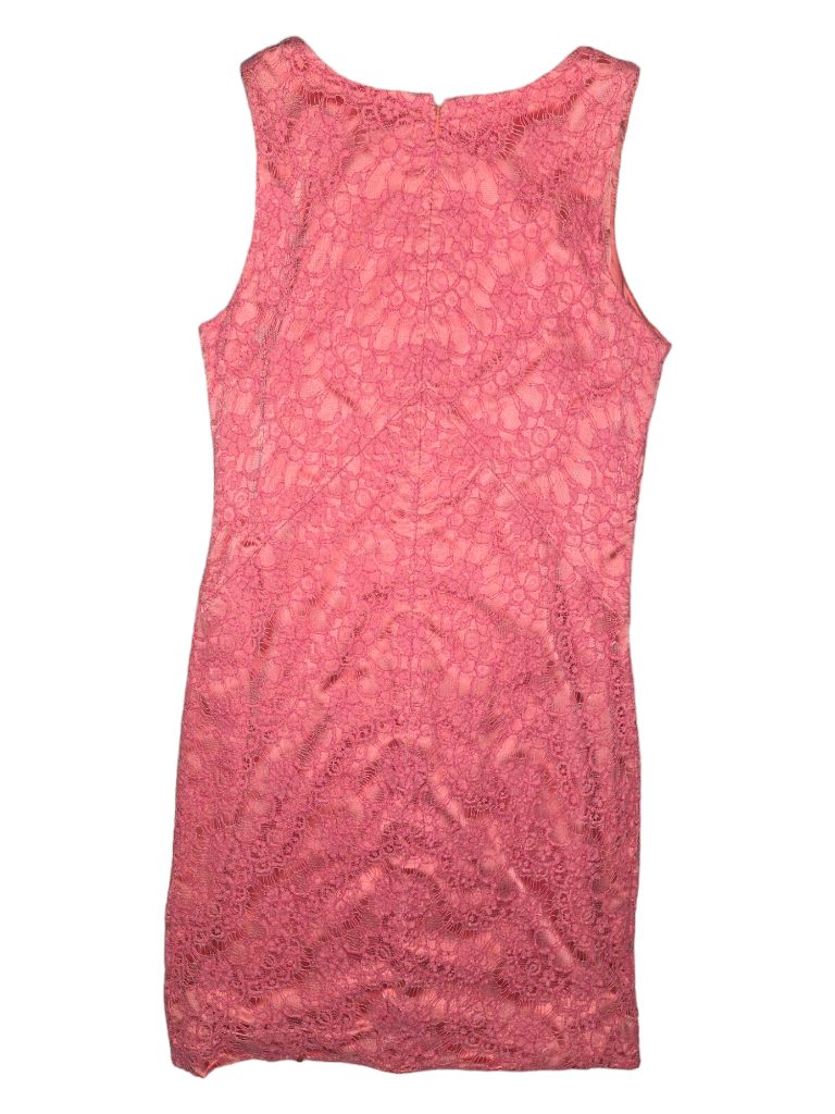 Vince Camuto Coral Pink Lace Stretch Pencil Dress Size 8