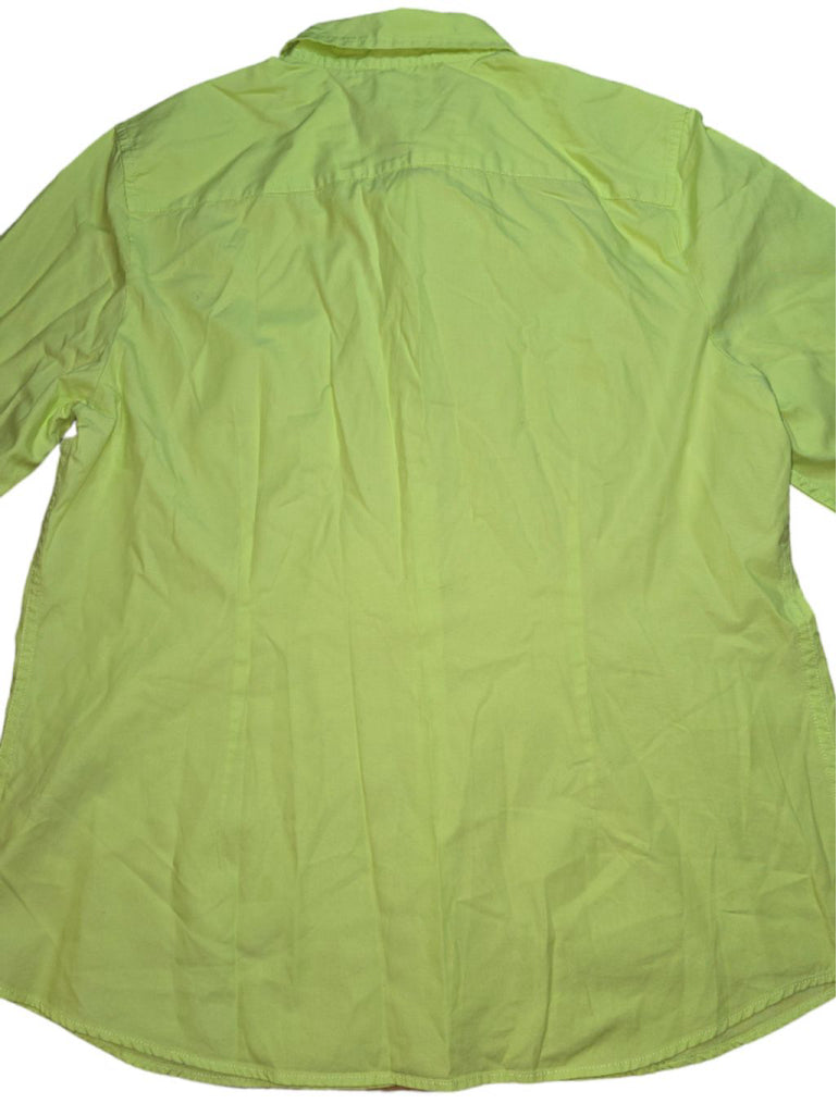 Women's Tommy Hilfiger Classic Fit Neon Green Button Down Shirt Size XL