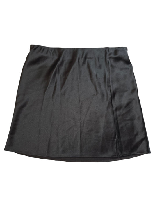 Women's Sincerely Jules Black Faux Satin Skirt Size L