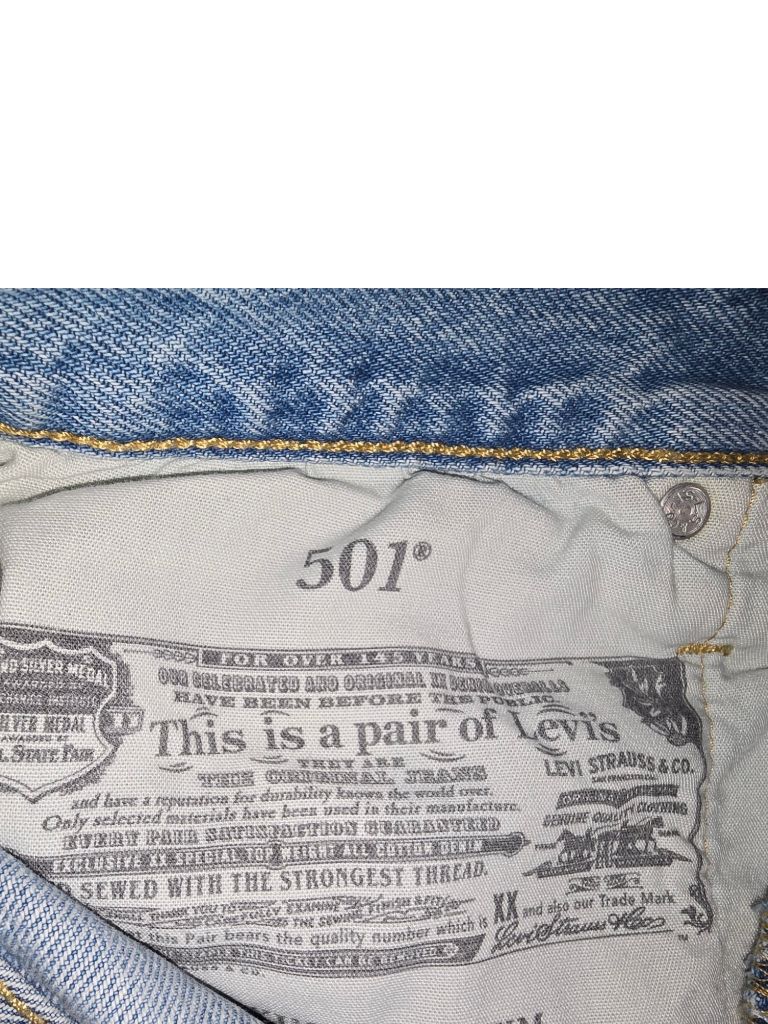 VTG Levi's Premium 501Distressed Jean Shorts Size 28 Blue