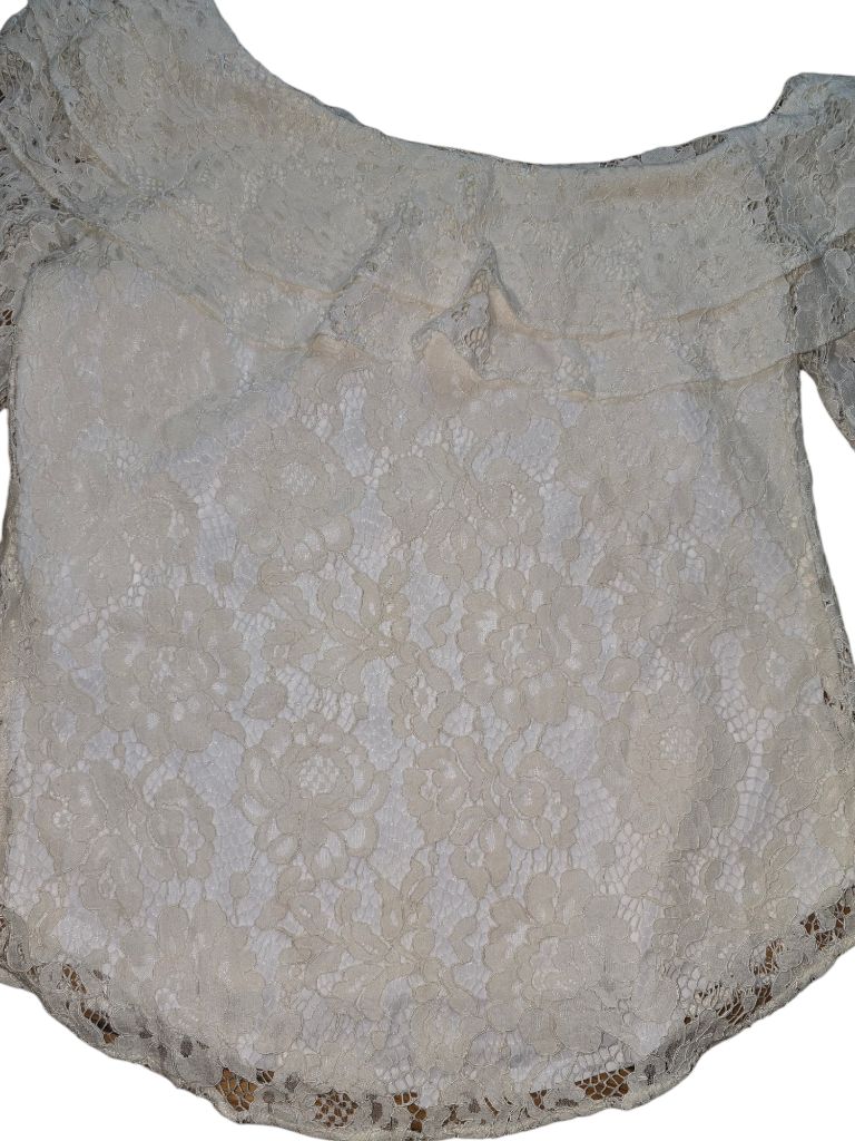 Women's River Island White Lace Top - Off Shouder  Size 6