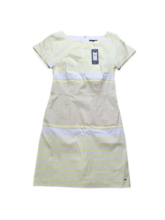 Women's Tommy Hilfiger Yellow Beige White  Striped Dress Size 4 NWT MSRP $119.99