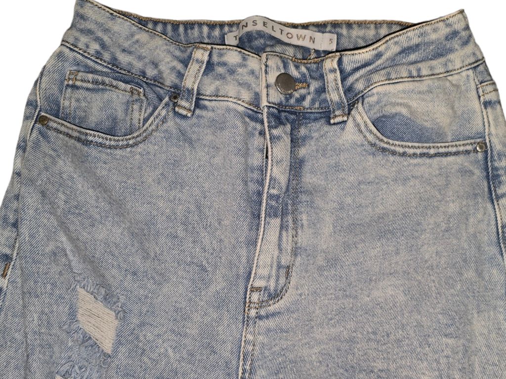 Tinseltown Avid Wash Y2K Distressed Skinny Jeans - Size 5