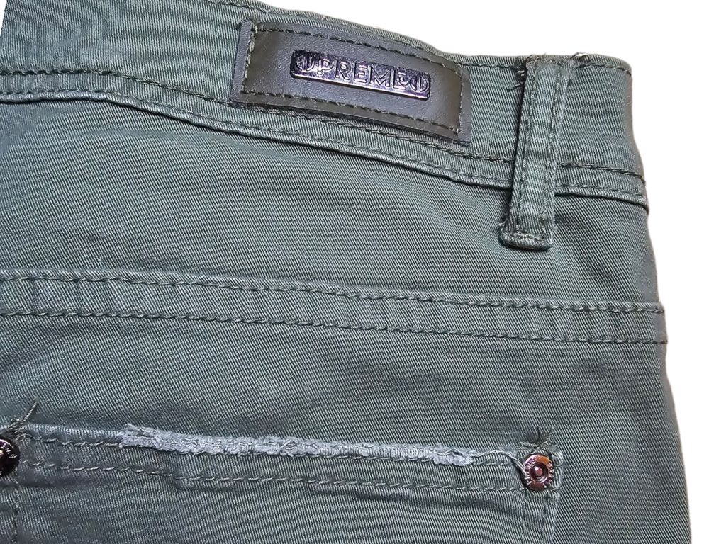 Men's Preme Green Cargo Pants with Chains and Straps Tactical Punk Size 36 X 33