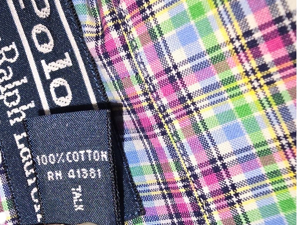 Men's Polo Ralph Lauren XXL Blue/Pink Plaid Shirt Regent Custom Fit