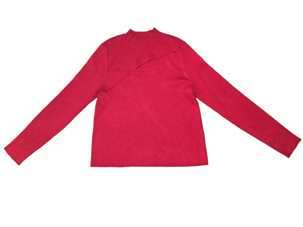 Women's Bar III Plus Size Cutout Long-Sleeve Sweater Cherry On Top 3x Red