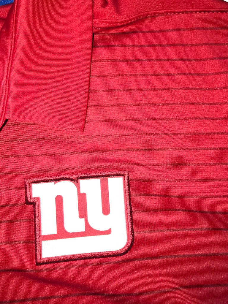 Men's Nike Dri-Fit New York Giants ONFIELD Apparel Polo Shirt Size MEDIUM Red