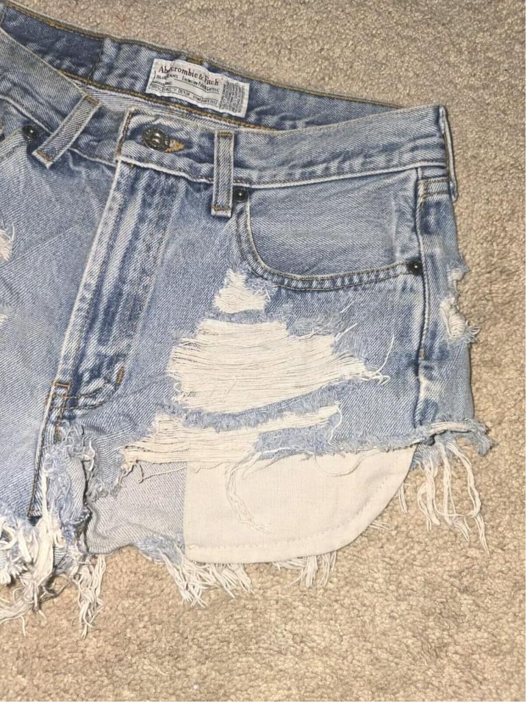 VTG Abercrombie & Fitch Ultra Distressed Cheeky Shorts SZ 4