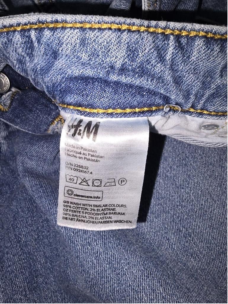 H&M Straight Button-Fly Jeans Medium Wash Size 10 Blue Denim Jeans