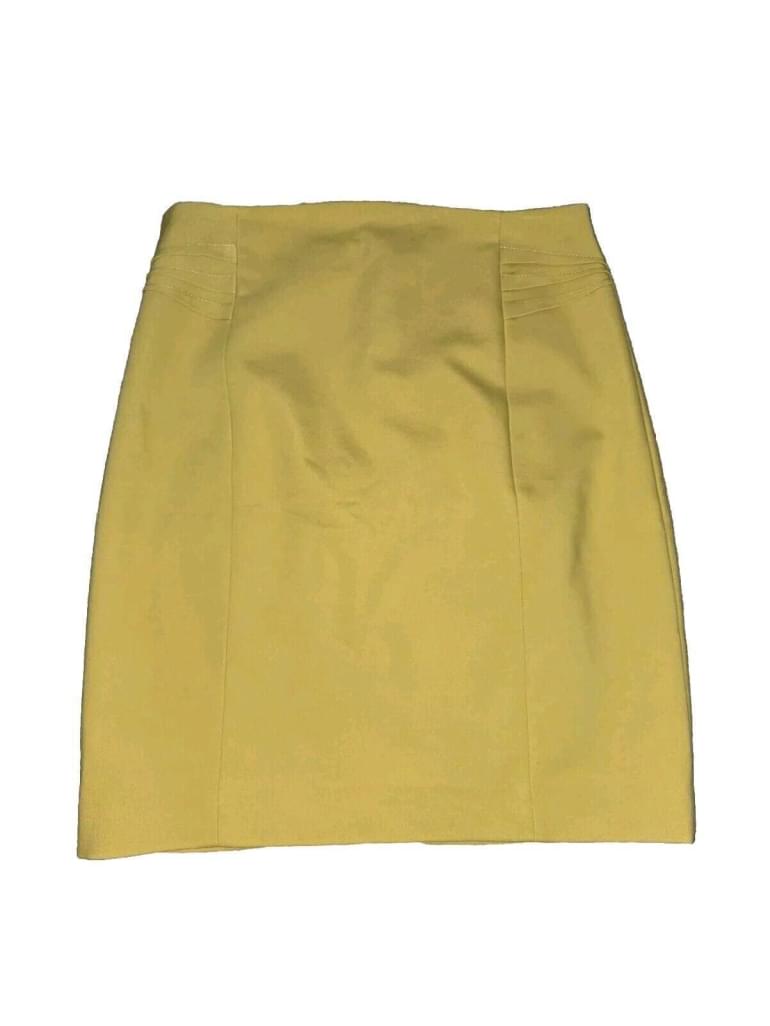 NWT  Express Mustard Yellow Zip Back Pencil Skirt 4P *MSRP $60*