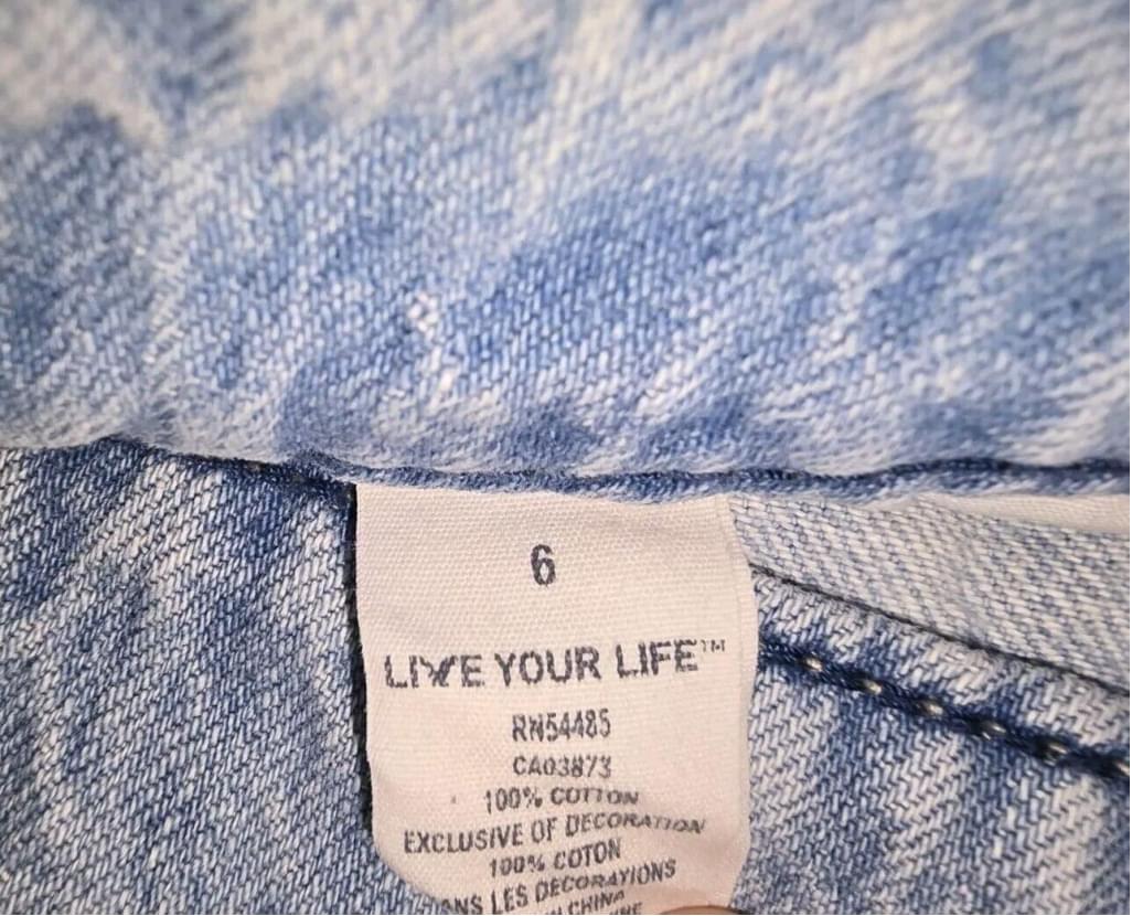 Y2K American Eagle 'Live Your Life' Distressed Studded Short Shorts SZ 6