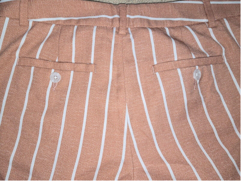 Banana Republic Belt Tie-waist Tailored Shorts Size 0 Orange Coral White Stripe