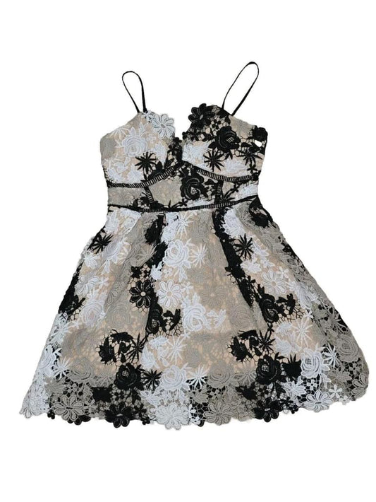 Romeo & Juliet Couture M floral lace overlay Adjustable Straps party dress