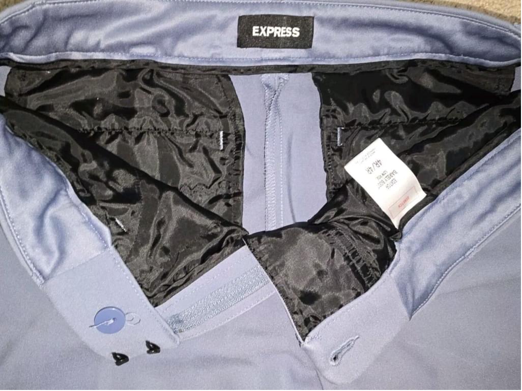 Express Editor Barely Boot Low Rise Light Blue Pants Career Slacks 4R