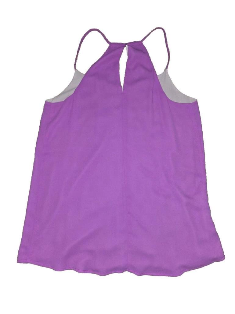 Express Reversible Chiffon V-Neck Cami Tank Top Purple Gray Size Medium