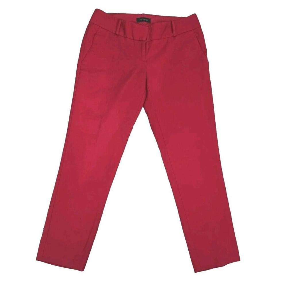 The Limited Low Rise Ankle Dress Pants Bright Red Slacks Size 4