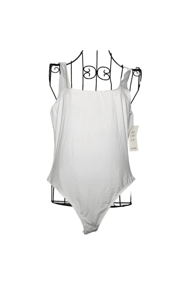 Sws Contour white fitted sleeveless Thong bodysuit nwt SMALL