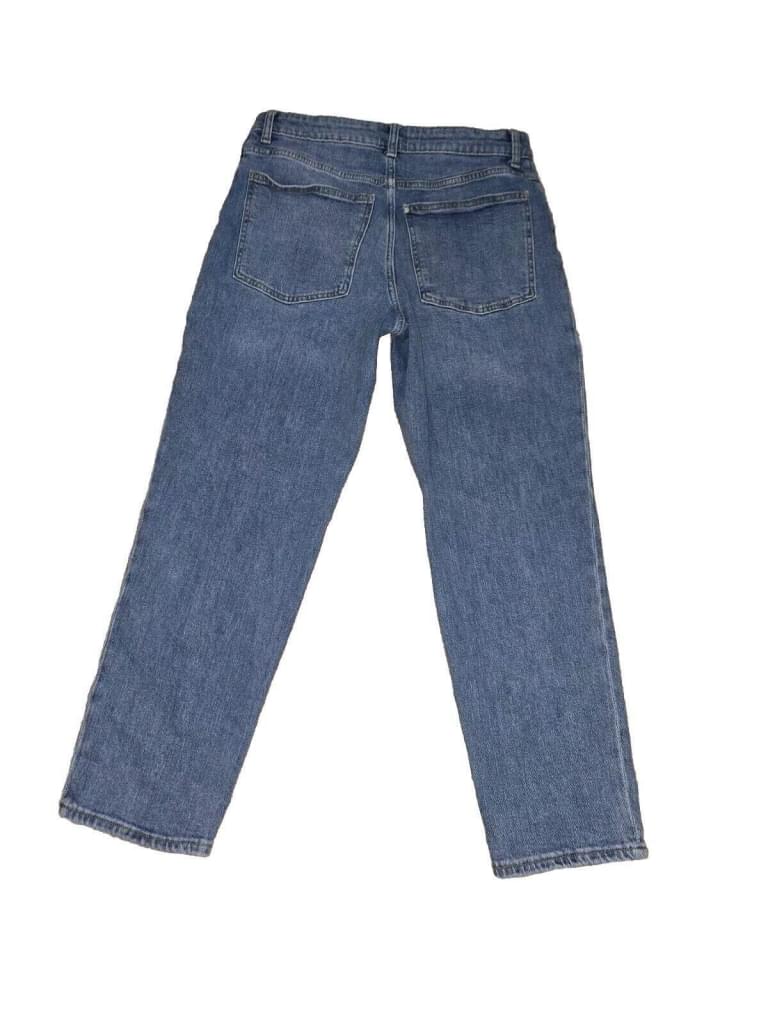 H&M Straight Button-Fly Jeans Medium Wash Size 10 Blue Denim Jeans