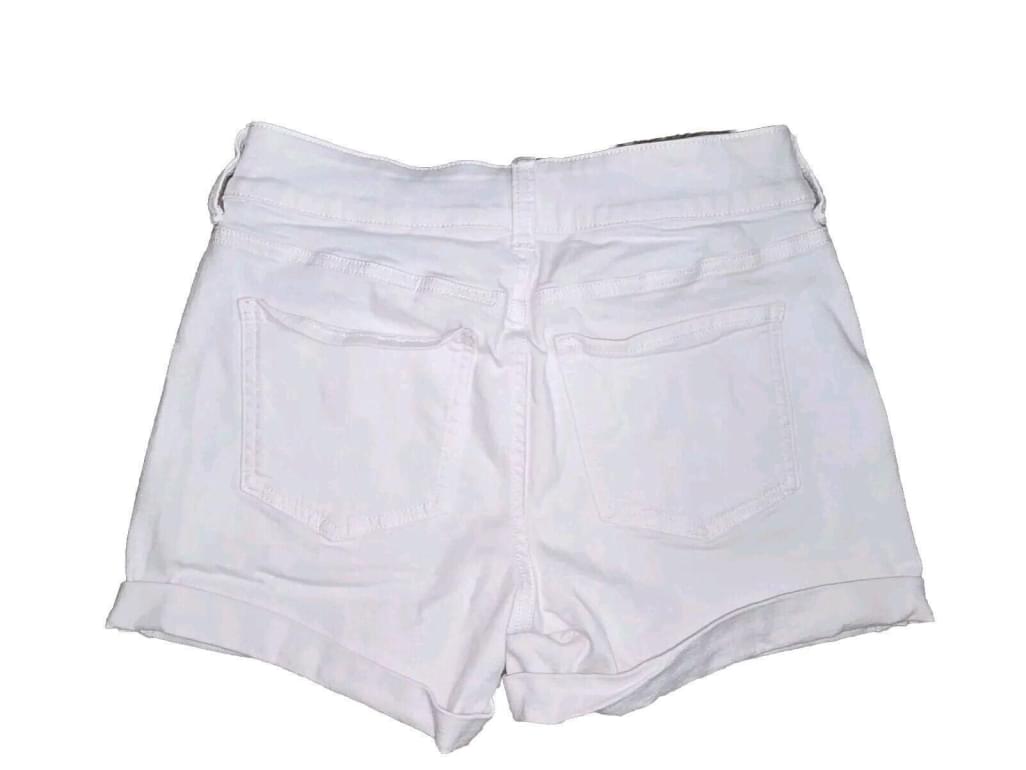 SO Low Rise Midi Shorts White Flat Front Rolled Hem Jeans  Size 7 / 28