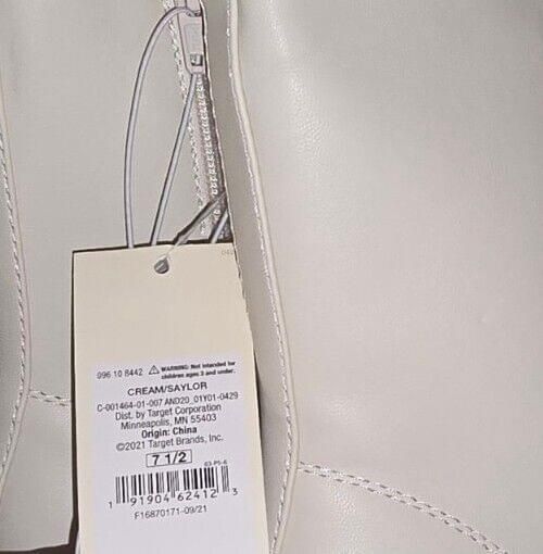 NWT Saylor Lace Up Side Zip 8" Tall Combat Boots Cream A New Day SZ 7.5 Ivory