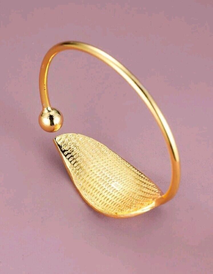 Gold Leaf Bangle Bracelets Round Bracelet Women Girls Jewelry Gifts