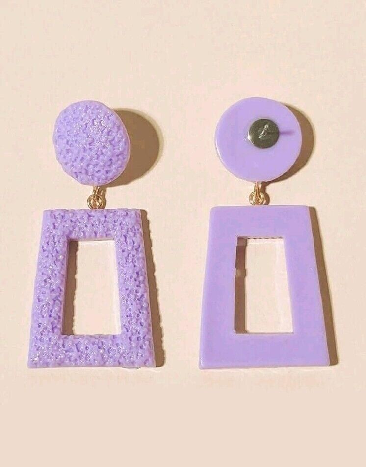 Fashion Geometric Earring For Women Purple Lavender Color Drop Jewelry Elegant