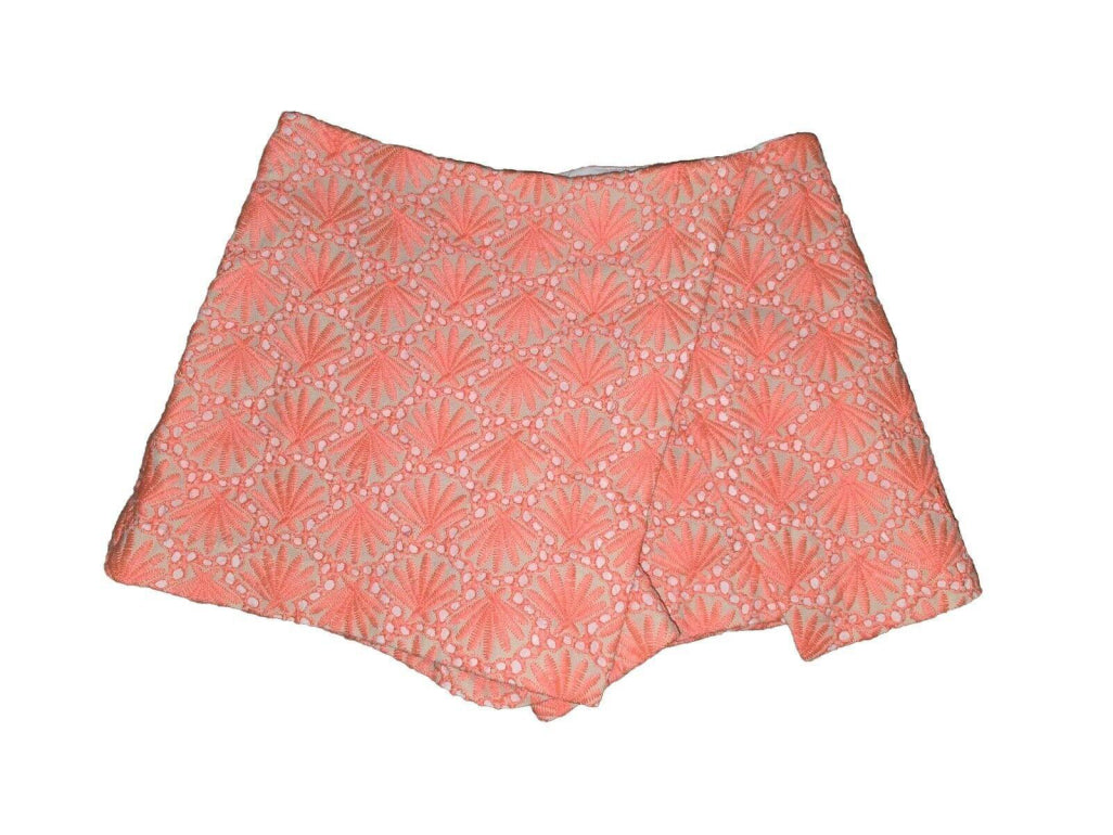 Lilly Pulitzer Mark Seashell Eyelet Skort Coral Size 2 Back Zipper Shorts