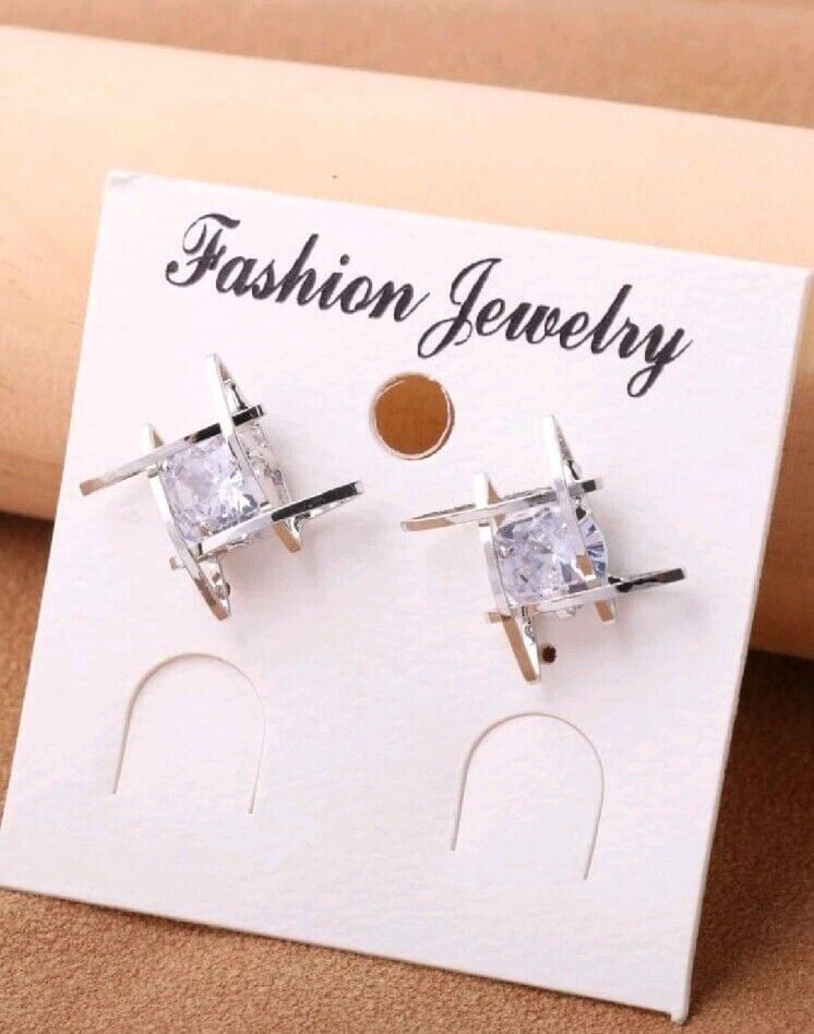 Silver Cubic Zirconia Stud Earrings