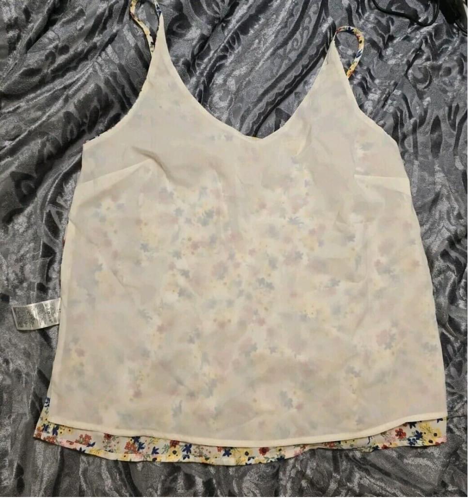 Banana Republic Floral Lined Adjustable Strap Top SMALL P NWOT