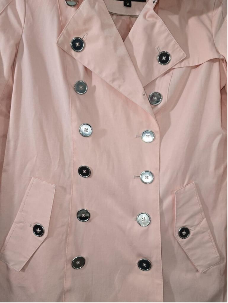 Sam Edelman Lorissa Double-breasted Studded Trench Coat Peach SMALL *NO BELT*